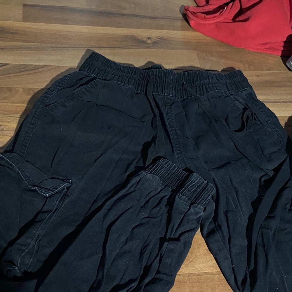 BLUENOTES Black Elastic Waist Cargo Joggers